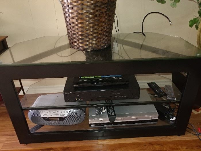 tv stand glass, electronics
