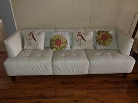 mid century style leather sofa