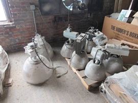 Lot of Industrial Pendant Lights