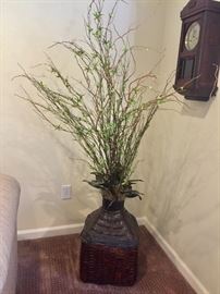 Custom Made  Leather Covered Vase w/Hand Made Branches