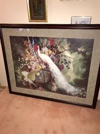 WHITE PEACOCK FRAMED ART