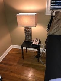 SMALL SIDE TABLE AND LAMP