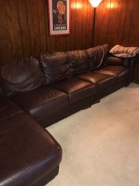 CHOCOLATE LEATHER SECTIONAL