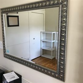 LARGE SILVER / PEWTER FRAME MIRROR