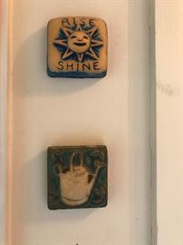 SMALL HAND-CRAFTED POTTERY TILES - WALL ART