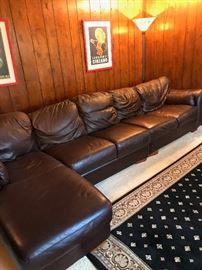 CHOCOLATE LEATHER SECTIONAL