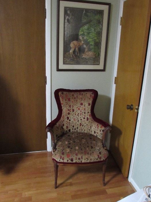 Sheraton occasional chair.  Signed and numbered print
