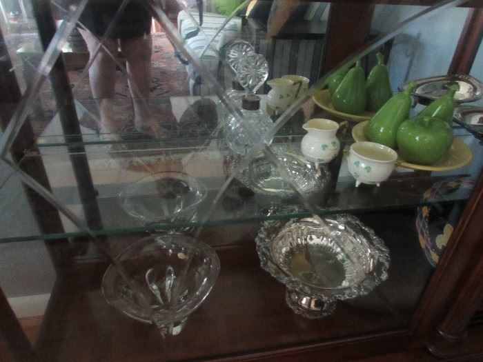 Silverplate, and porcelain, and crystal