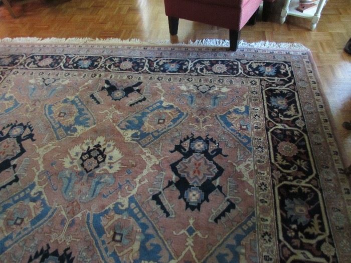 Karastan large blue and mauve and navy area rug