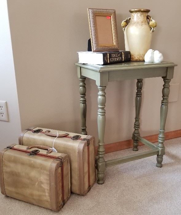 Side Table Vintage Suitcase Decor