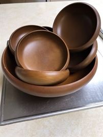 wooden salad bowl set