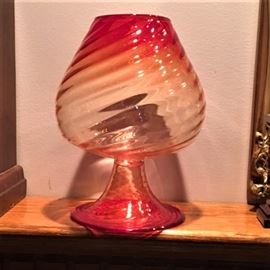 "Amberina" decorative vase