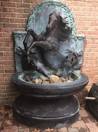Bronze Horse Water Fountain