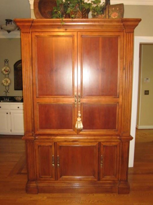 Large entertainment armoire/ media cabinet. 54"w x 84" h x 26-1/2" d