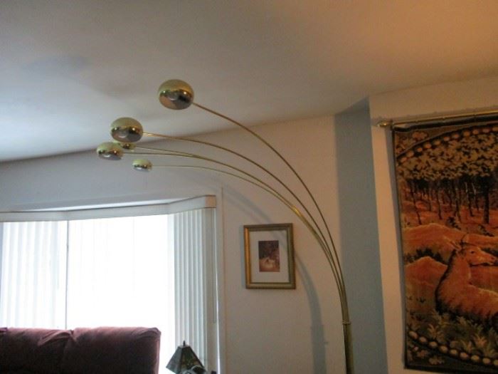 MID-CENTURY MODERN ARCHED FLOOR FLOATING LAMPS (STUNNING)