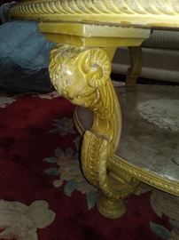 One of a kind Vintage Coffee Table Design in glass 2- level table wait till you see the legs   Buy it now  145.00