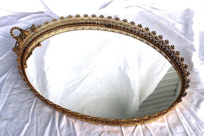 Antique mirrored tray