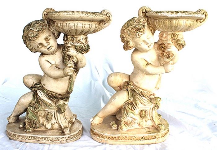 Pair of angel compote figures