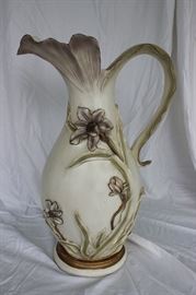 Hand painted floral ewer pitcher