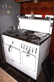 Antique porcelain stove, works