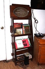 Unusual bookcase with Edgar Allen Poe quote