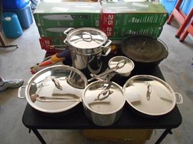 all-clad pots and a great dutch oven