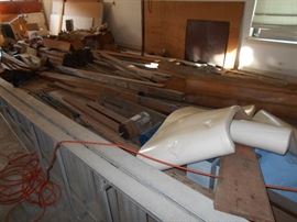landscape timbers and alot of wood . we have not set up this room yet ....