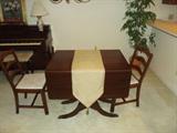 Duncan Phyfe Drop Leaf Dining Table With 6 Chairs Multiple Leafs and Hutch