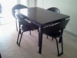 Expanding Table with 4 Chairs. Awesome Modern Style!!!
Purchased at Englander's, an Upscale Furniture Store In Birmingham.