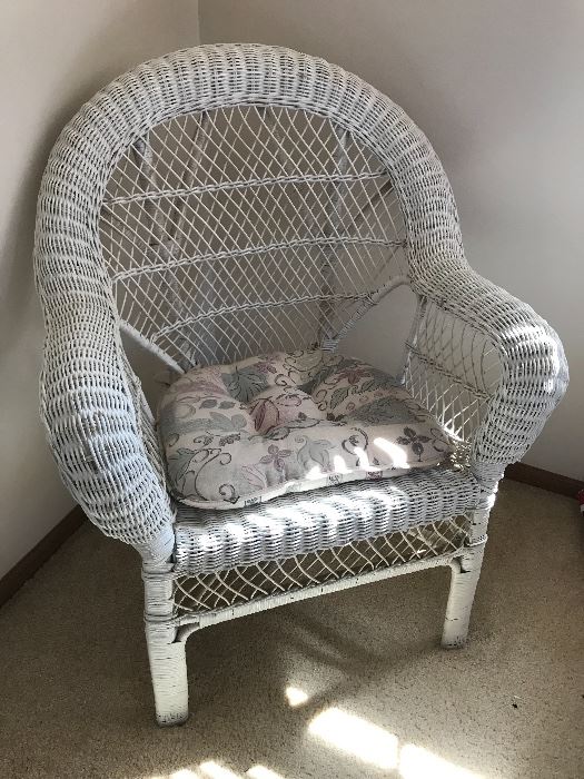 White wicker chair