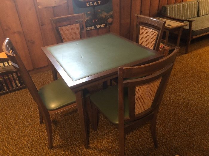 Vintage Card / Game Table & Four Chairs