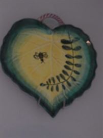 Wall art / pottery dish/ heart