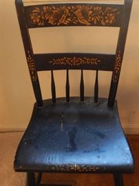 Old chair with hand painted accent...one of two.