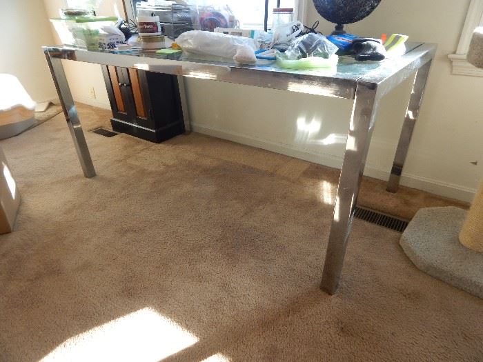 Nice size table / could be dining table or just accent to any room. Home office desk.