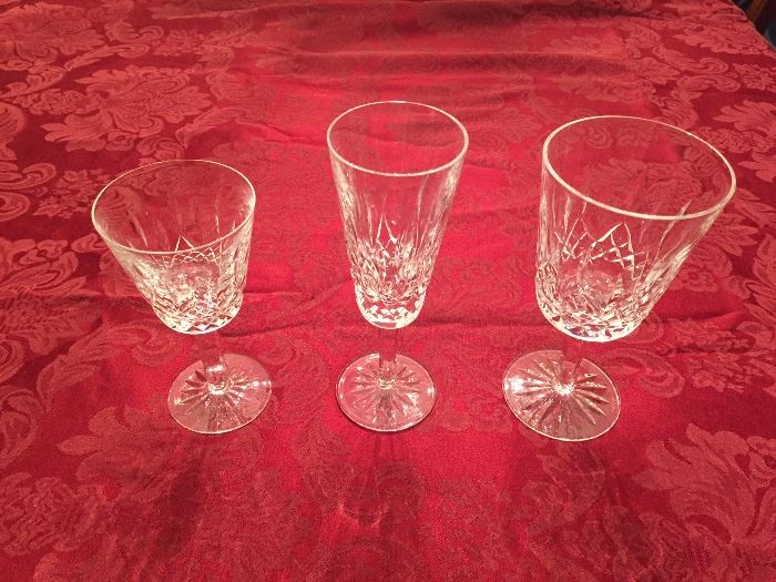 Waterford "Lismore" crystal.  Various pieces.