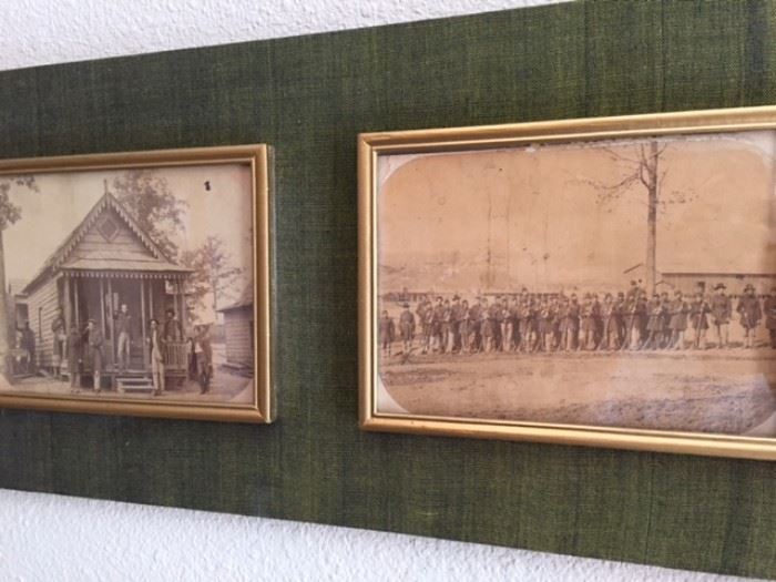 Framed Civil War photographs