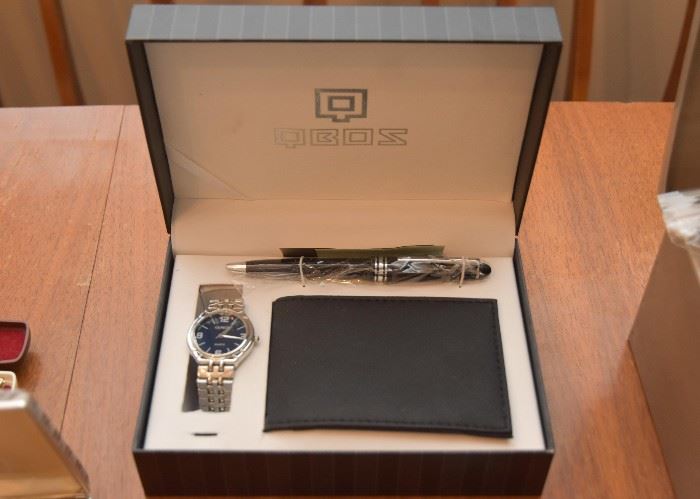 QBOS Watch, Pen, & Wallet Gift Set