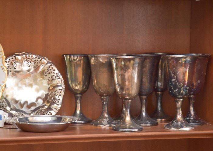 Silverplate Goblets & Serving Pieces