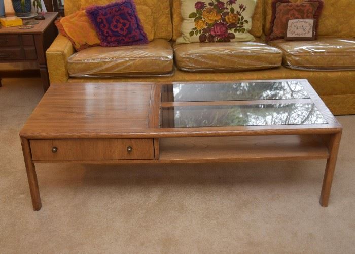 Vintage Coffee / Cocktail Table with Glass Insert 