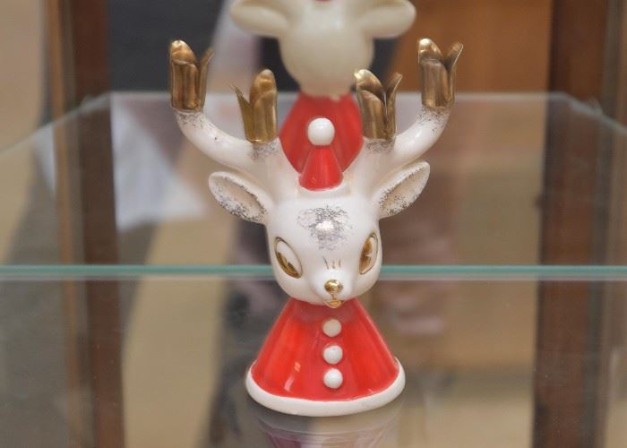 Vintage Christmas Reindeer Candleholder