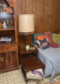 Vintage End Table, Table Lamp