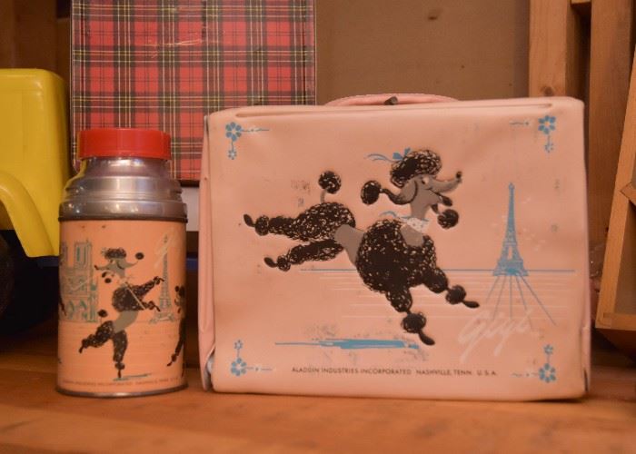 Vintage French Poodle Lunchbox with Thermos