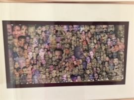 Collage of Faces of Famous African Americans including Lerone Bennett Jr. Jesse Jackson, Lena Horne, MLK, COA provided.