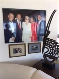 Photo of Wm Warfield, Lerone Bennett, Etta Moten Barnett, Della Reese, John Johnson and African Chiwara Male Headress