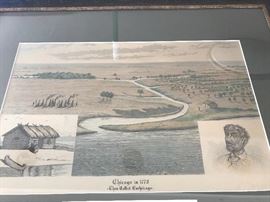 Chicago 1779 -DuSable's Cabin Print #27/125 by Raoul Varin. COA provided.