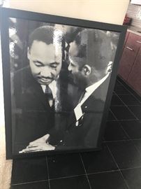 Photo B&W - Lerone Bennett Jr and Martin Luther King Jr Photo measures approx COA provided.