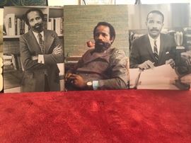 Three large photos of Lerone Bennett Jr. Photos are measure approx 43X33. COA provided.
