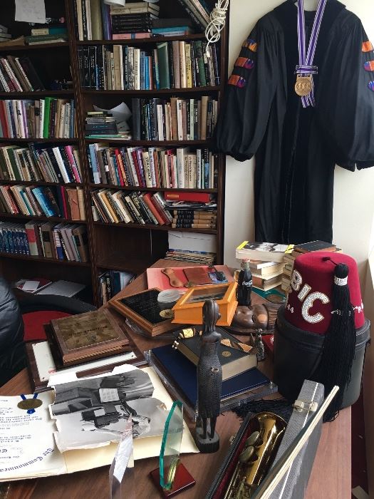 One of TWO offices in this estate. Awards, Masonic, Journals, Writings, Plaques, Morehouse Yearbook, Morehouse medals, John Hope medal, Black Americana. COA's available on ALL items. 