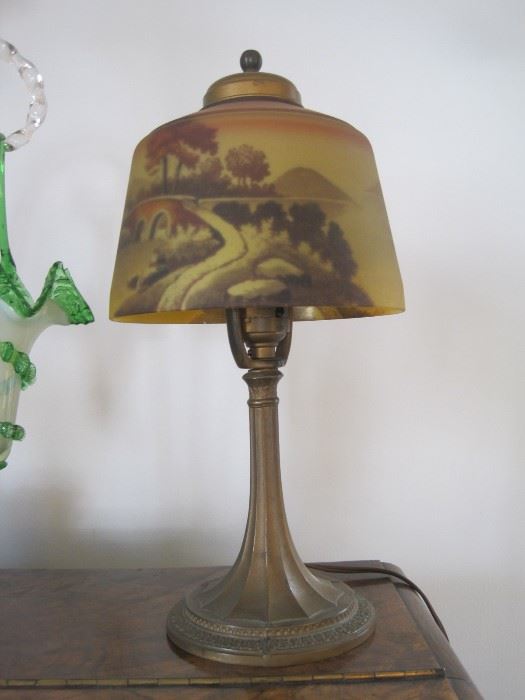 reverse painted lamp