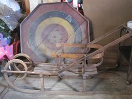 wooden sled & game table